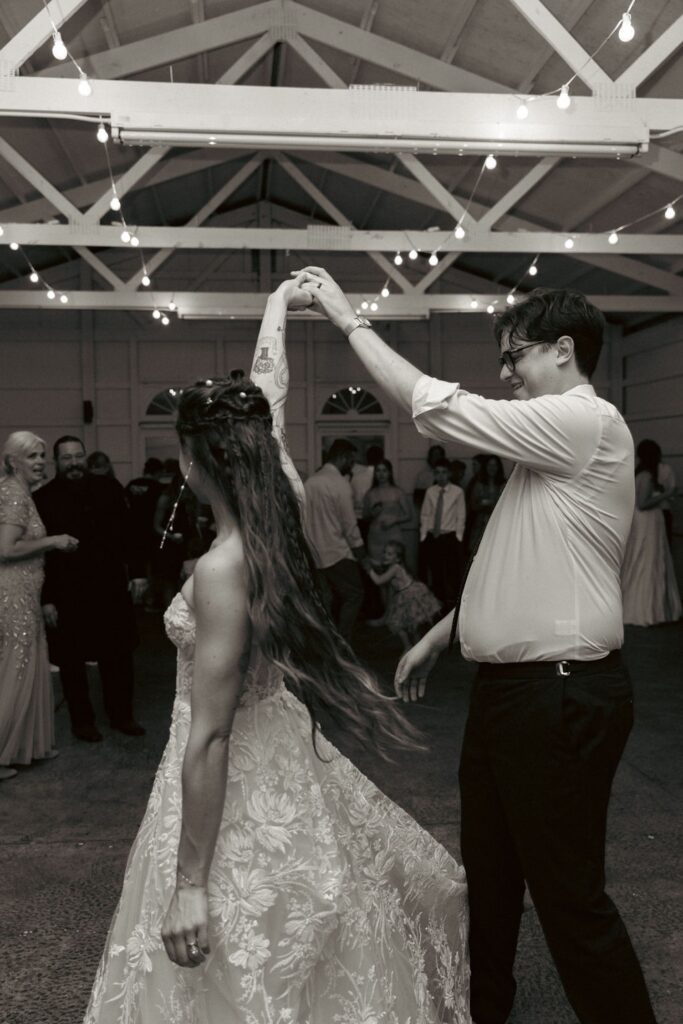 bride and groom dancing their first dance